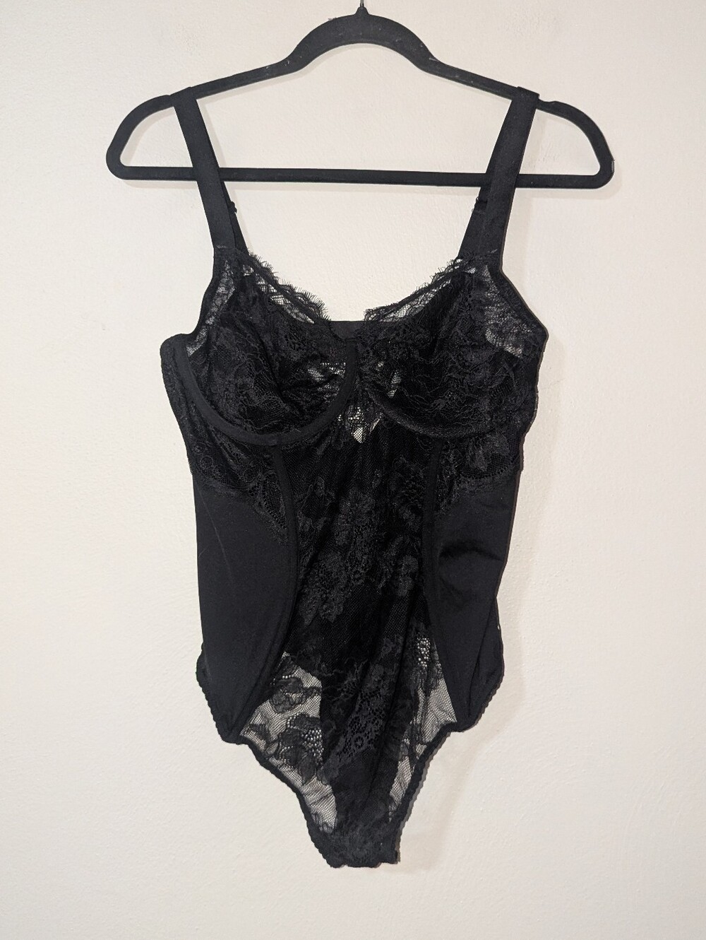 XL NWOT Victoria's Secret Black Lace Bodysuit